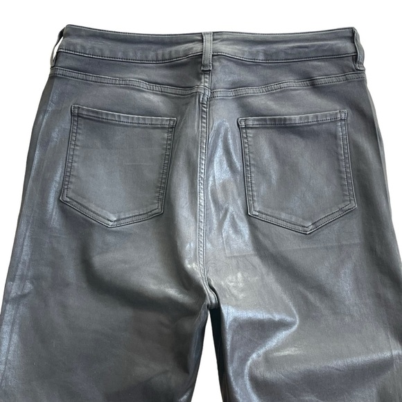 ASOS Women’s High Waisted Coated Wax Straight Leg Jeans Size 34/32 Black - Picture 5 of 8